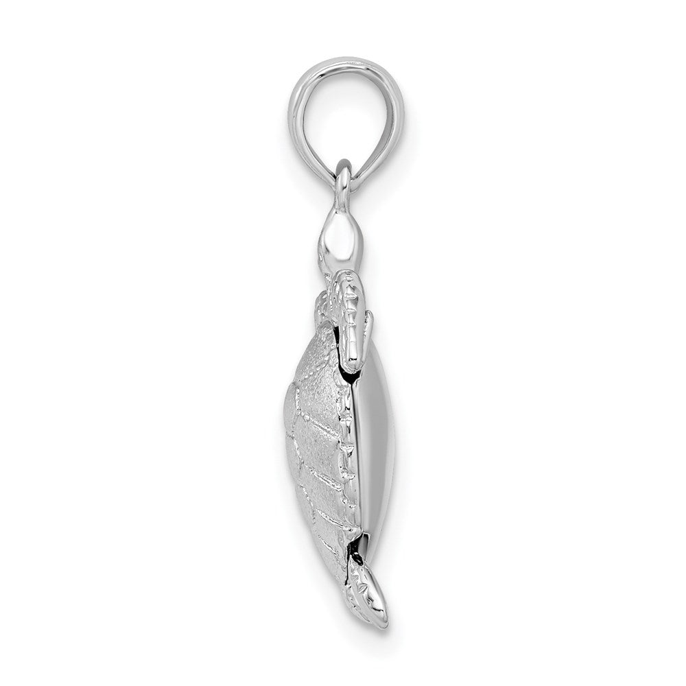 Million Charms 925 Sterling Silver Animal   Charm Pendant, 3-D Moveable Sea Turtle, Satin Belly