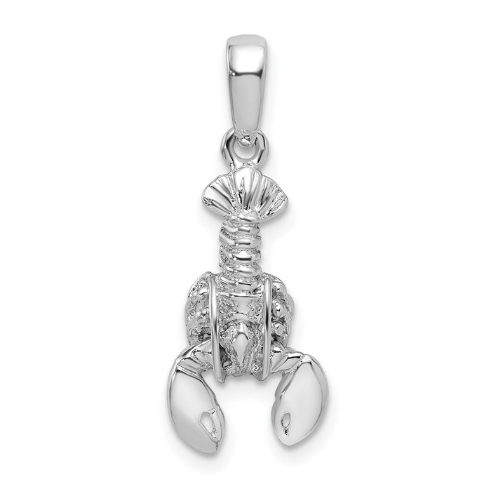 Million Charms 925 Sterling Silver Animal Sea Life  Charm Pendant, 3-D Moveable Lobster, 2-D