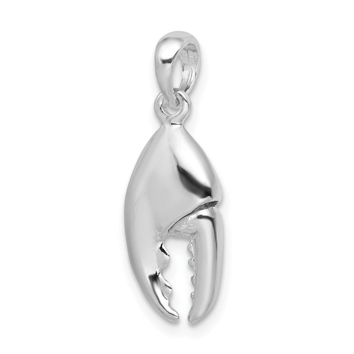 Million Charms 925 Sterling Silver Nautical Sea Life  Charm Pendant, 3-D Stone Crab Claw, Moveable