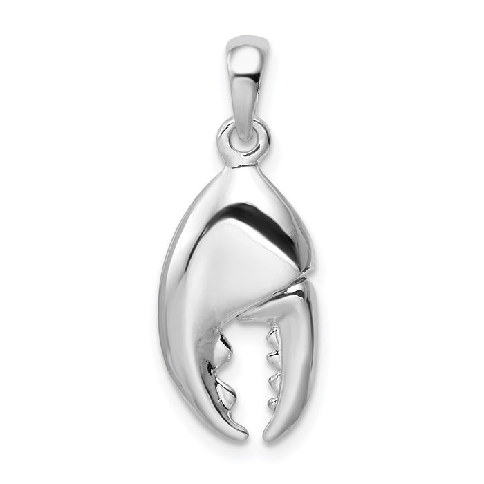 Million Charms 925 Sterling Silver Nautical Sea Life  Charm Pendant, 3-D Stone Crab Claw, Moveable