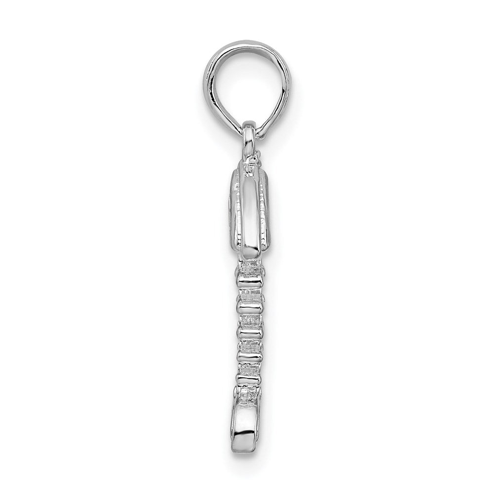 Million Charms 925 Sterling Silver Sea Life Nautical Charm Pendant, 3-D Fishbone Pendant, High Polish