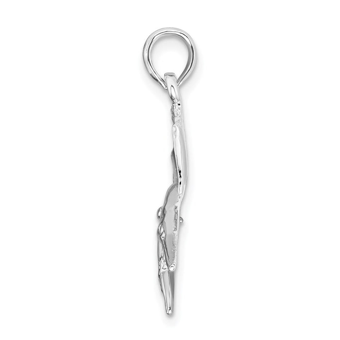 Million Charms 925 Sterling Silver Sea Life Nautical Charm Pendant, Sailfish, High Polish