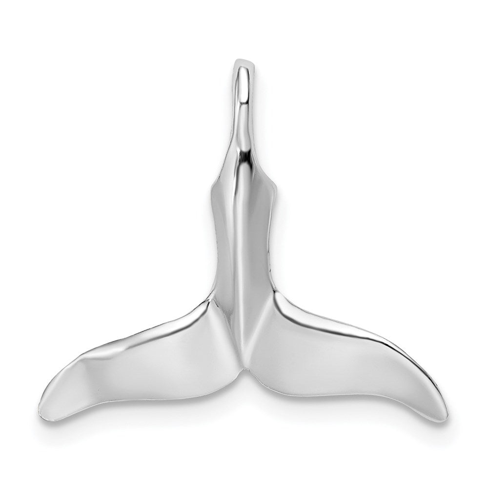 Million Charms 925 Sterling Silver Nautical Sea Life Charm Pendant, Small 3-D Whale Tail, High Polish