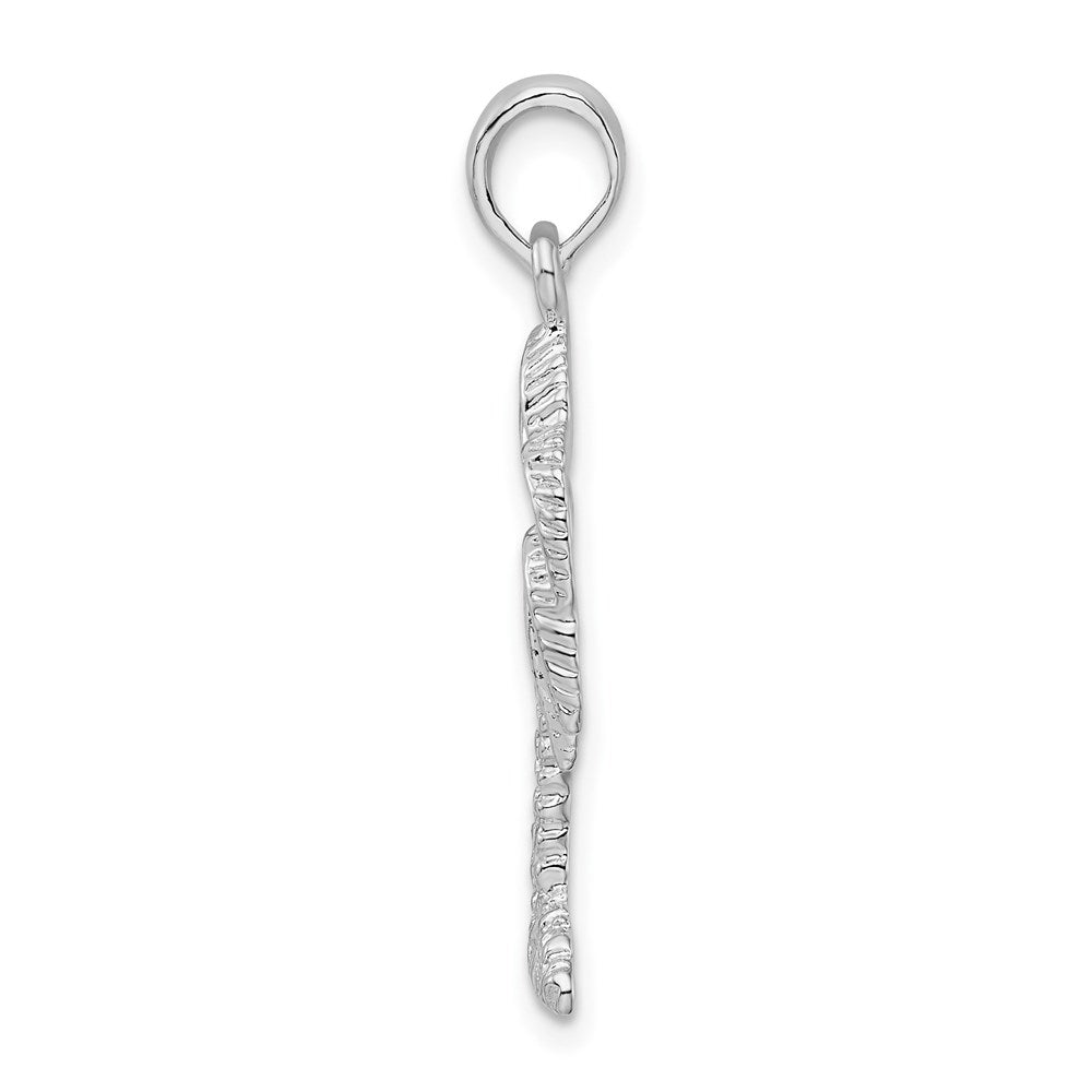 Million Charms 925 Sterling Silver Nautical Coastal Charm Pendant, Small Palmetto Tree, 2-D - Palm Tree
