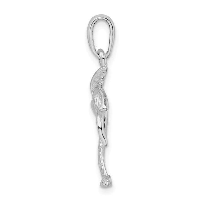 Million Charms 925 Sterling Silver Nautical Coastal Charm Pendant, Palm Tree with Palms & Textured Trunk