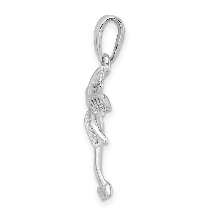 Million Charms 925 Sterling Silver Nautical Coastal Charm Pendant, Palm Tree with Palms & High Polish Trunk