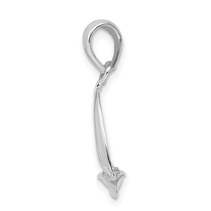 Million Charms 925 Sterling Silver Nautical  Charm Pendant, 3-D Sailboat Pendant, High Polish