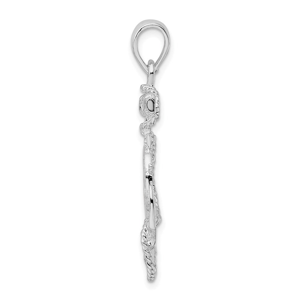 Million Charms 925 Sterling Silver Nautical  Charm Pendant, Anchor & Wheel with Flat Tips 2-D