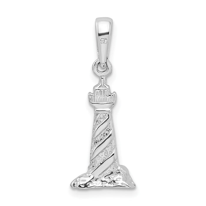 Million Charms 925 Sterling Silver Travel  Charm Pendant, 3-D Cape Hatteras Lighthouse
