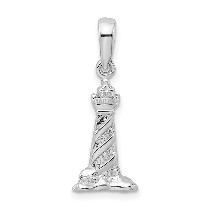 Million Charms 925 Sterling Silver Travel  Charm Pendant, 3-D Cape Hatteras Lighthouse