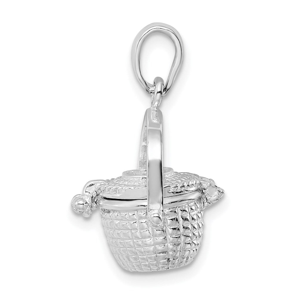 Million Charms 925 Sterling Silver Charm Pendant, 3-D Nantucket Basket  Lid To Hold Scrimshaw