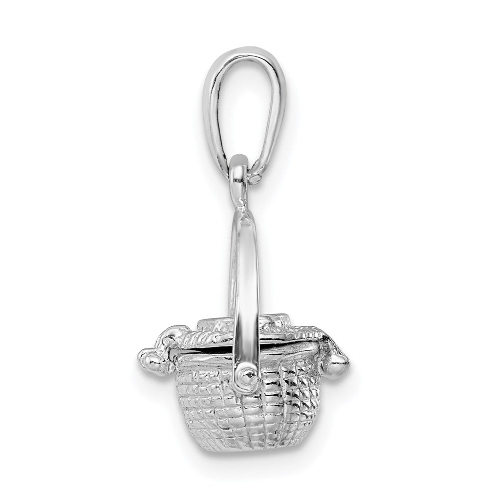 Million Charms 925 Sterling Silver Charm Pendant, 3-D Nantucket Basket  Lid To Hold Scrimshaw