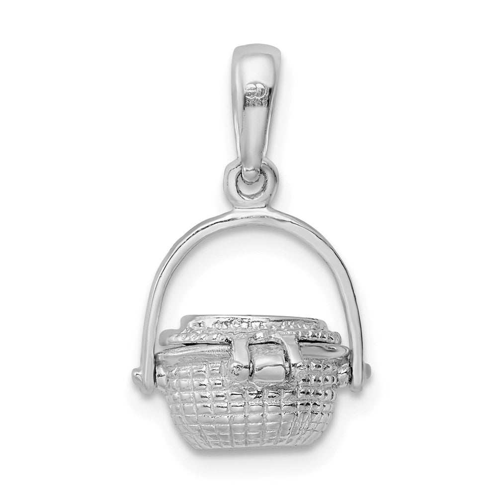 Million Charms 925 Sterling Silver Charm Pendant, 3-D Nantucket Basket  Lid To Hold Scrimshaw