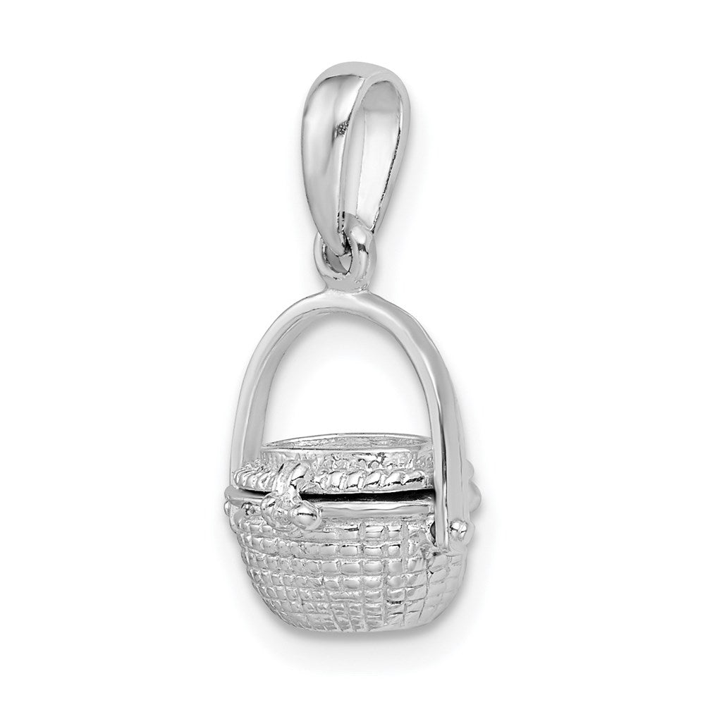 Million Charms 925 Sterling Silver Charm Pendant, 3-D Nantucket Basket  Lid To Hold Scrimshaw