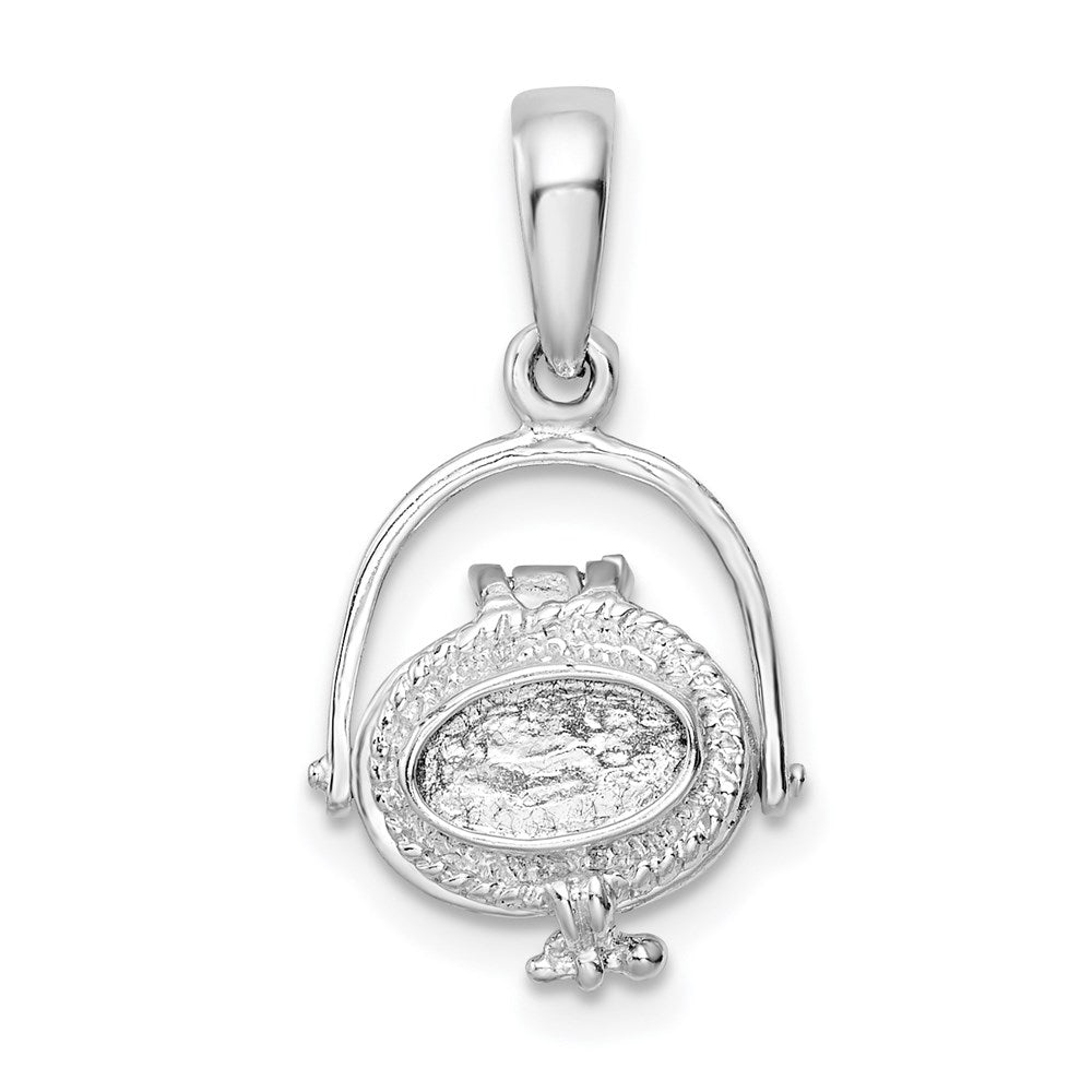 Million Charms 925 Sterling Silver Charm Pendant, 3-D Nantucket Basket  Lid To Hold Scrimshaw