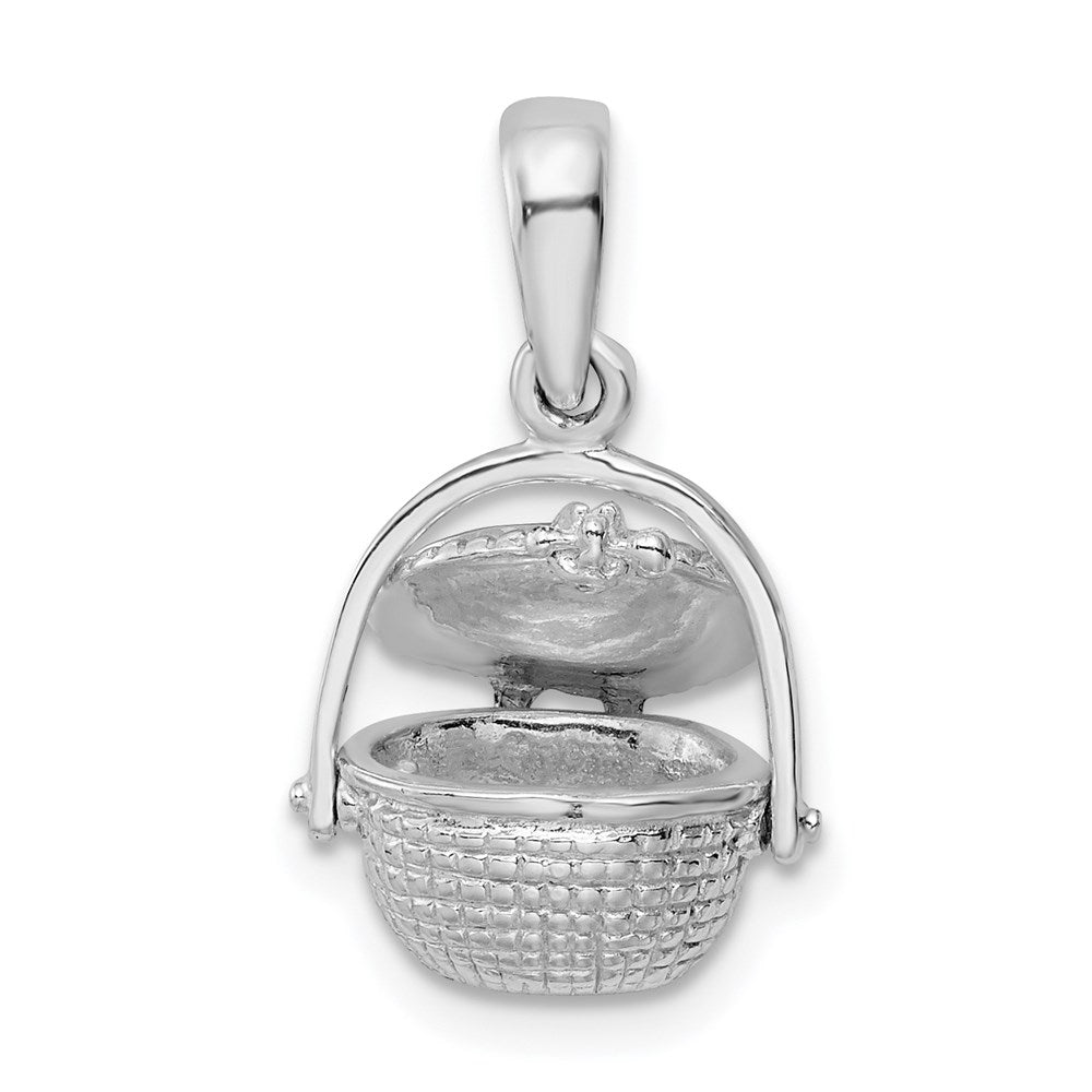 Million Charms 925 Sterling Silver Charm Pendant, 3-D Nantucket Basket  Lid To Hold Scrimshaw