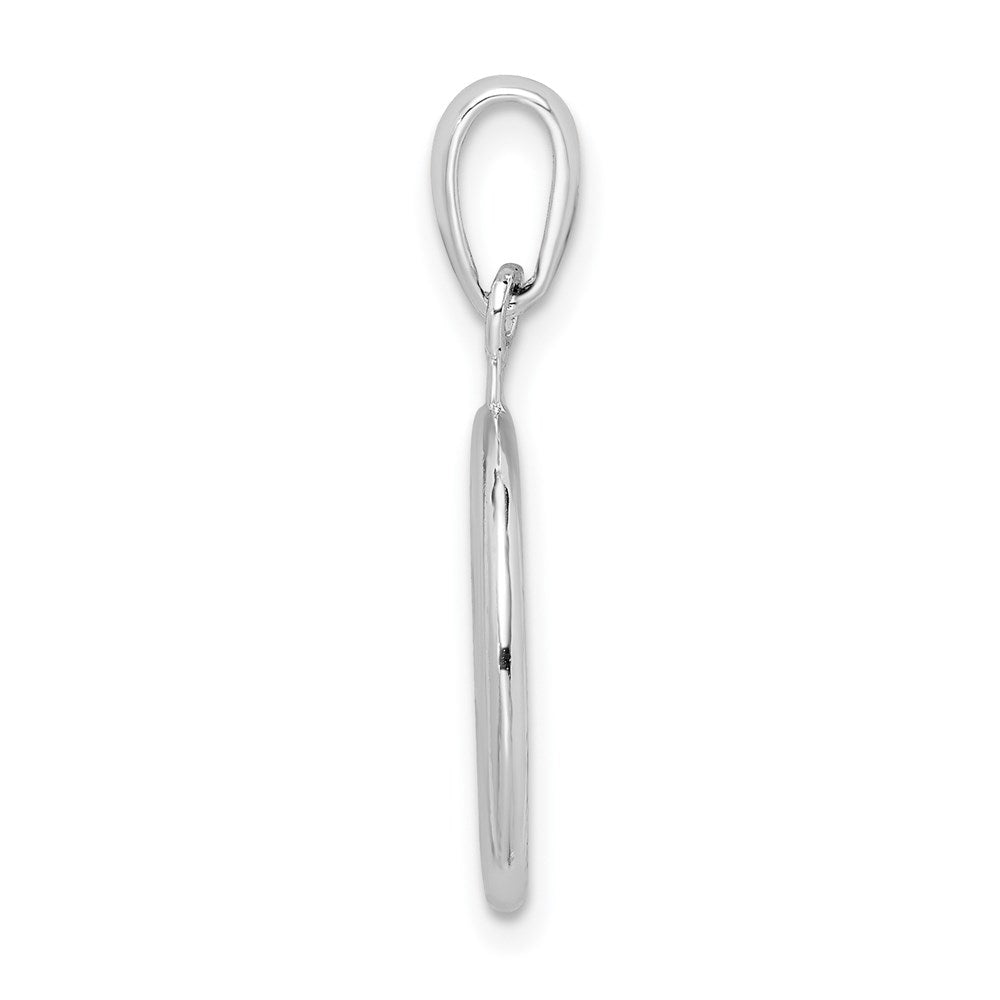 Million Charms 925 Sterling Silver Charm Pendant, 3-D Peace Symbol High Polish