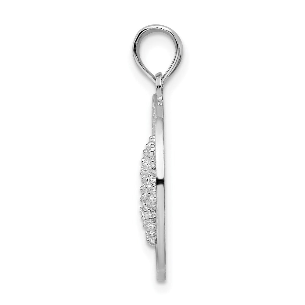 Million Charms 925 Sterling Silver Travel  Charm Pendant, Turks & Caicos On Round Frame with Starfish Center