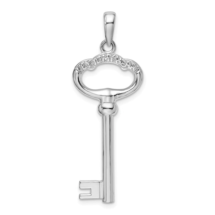 Million Charms 925 Sterling Silver Charm Pendant, Key with Key To My Heart