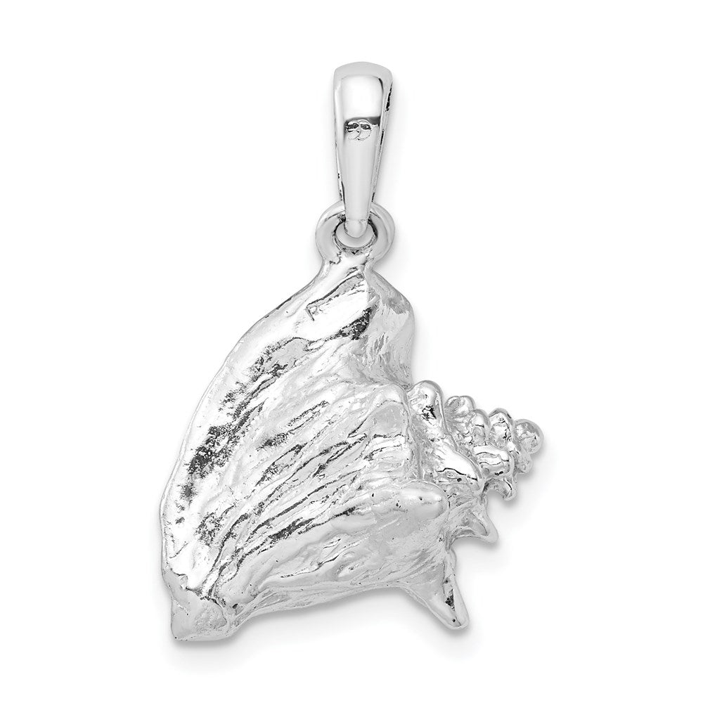 Million Charms 925 Sterling Silver Nautical Sea Life  Charm Pendant, 3-D Conch Shell