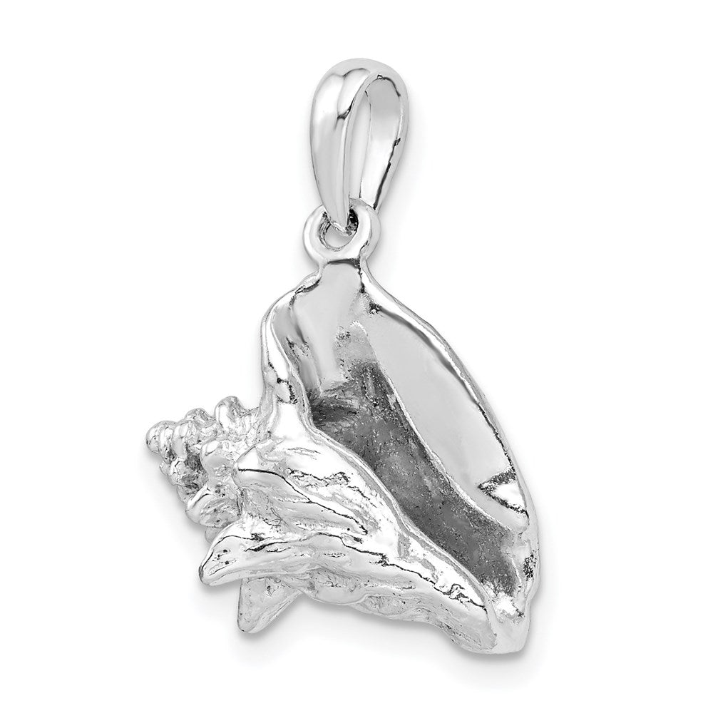 Million Charms 925 Sterling Silver Nautical Sea Life  Charm Pendant, 3-D Conch Shell