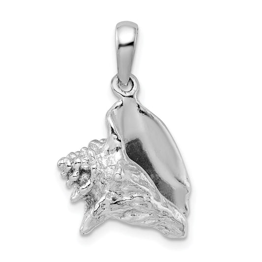 Million Charms 925 Sterling Silver Nautical Sea Life  Charm Pendant, 3-D Conch Shell