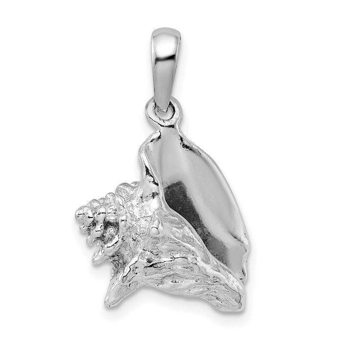 Million Charms 925 Sterling Silver Nautical Sea Life  Charm Pendant, 3-D Conch Shell