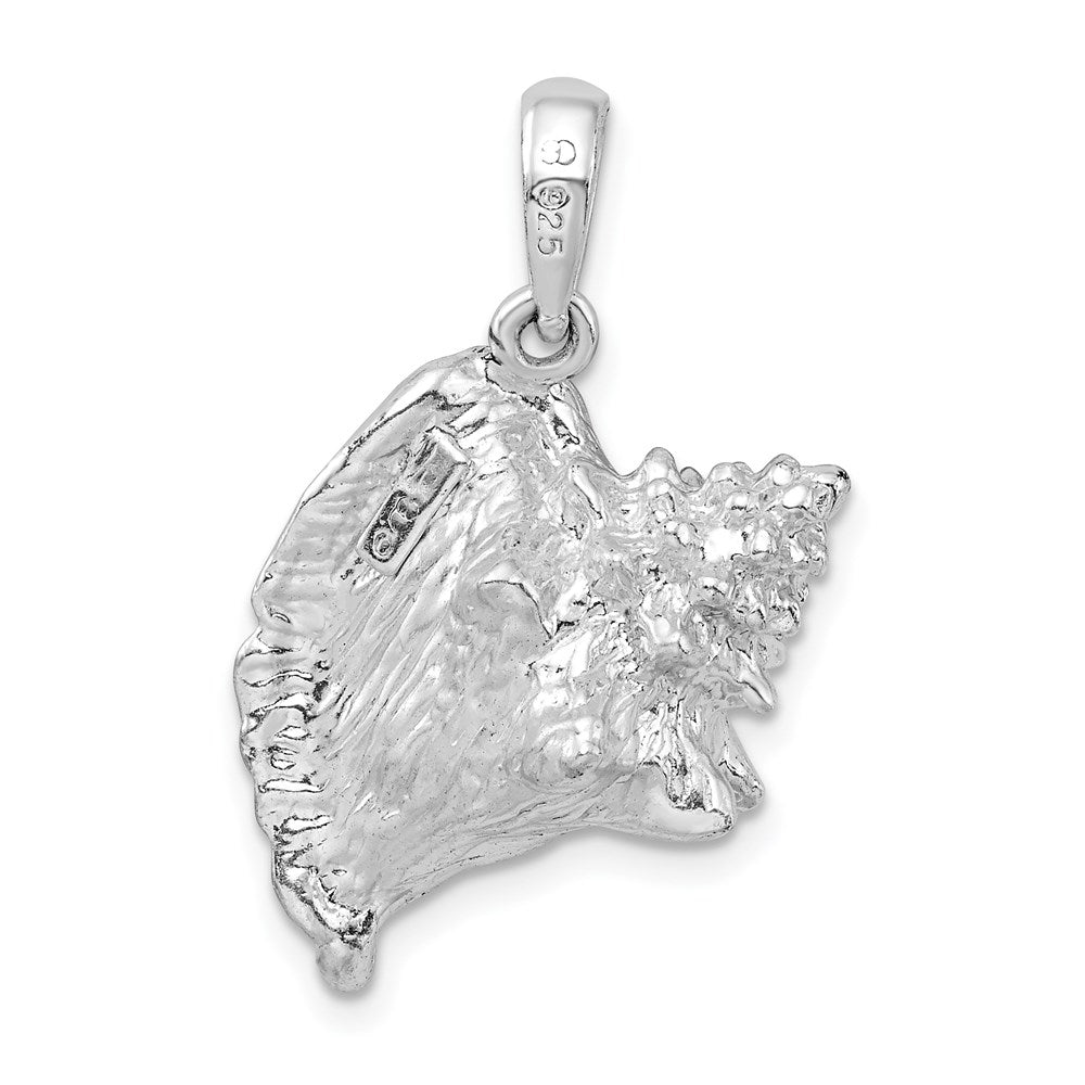 Million Charms 925 Sterling Silver Nautical Sea Life  Charm Pendant, Large 3-D Conch Shell