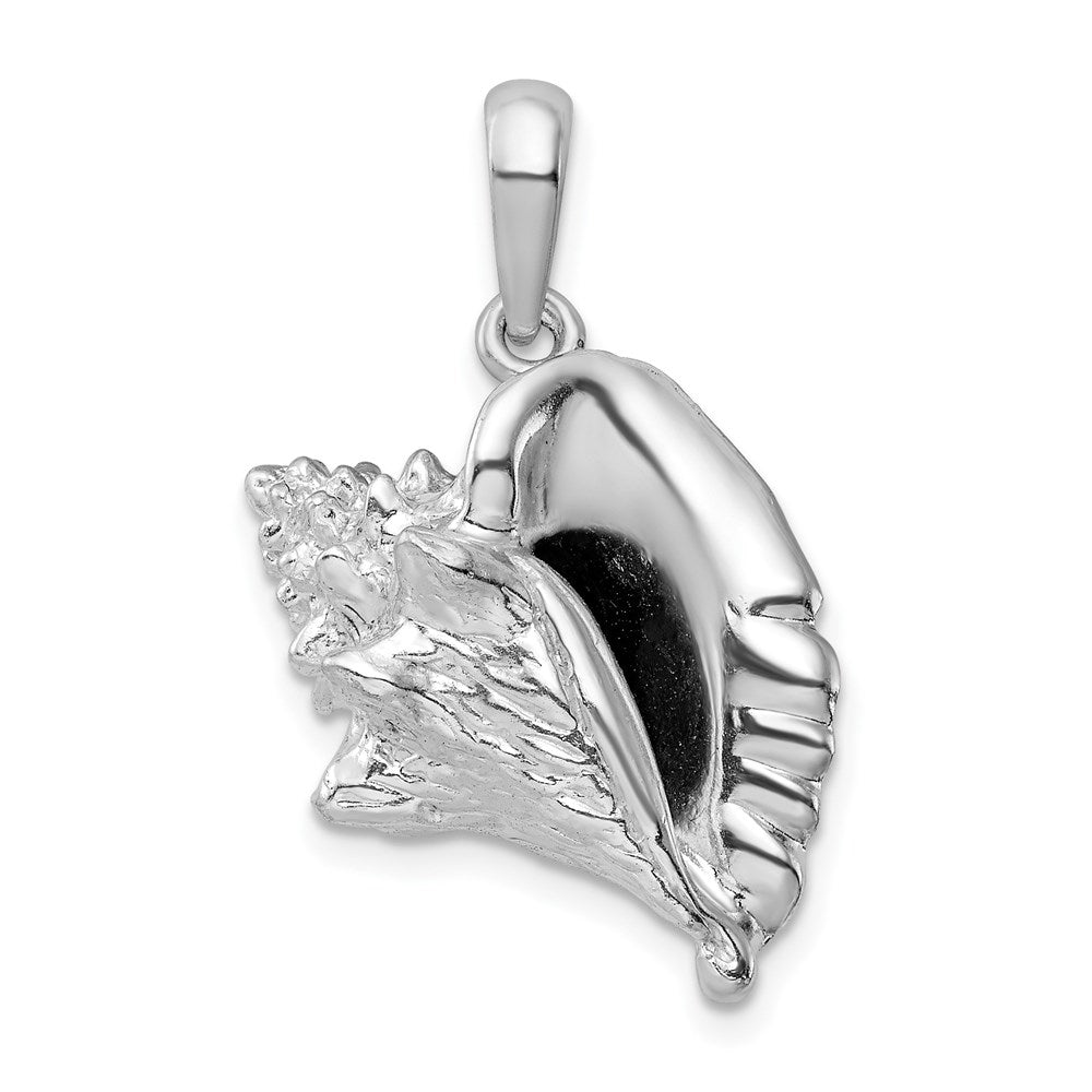 Million Charms 925 Sterling Silver Nautical Sea Life  Charm Pendant, Large 3-D Conch Shell