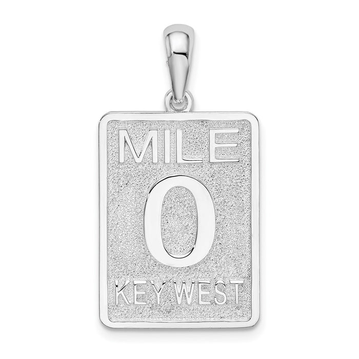 Million Charms 925 Sterling Silver Travel Charm Pendant, Mile Marker 0, Key West