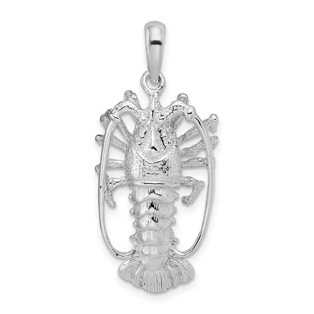 Million Charms 925 Sterling Silver Animal Sea Life  Charm Pendant, Florida Lobster with Out Claws