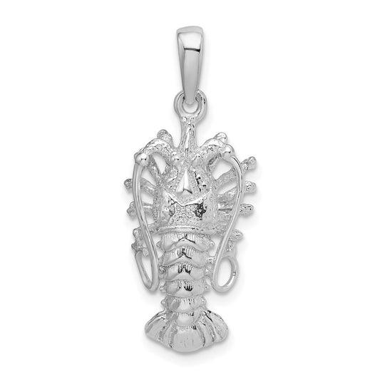 Million Charms 925 Sterling Silver Animal Sea Life  Charm Pendant, Florida Lobster with Out Claws