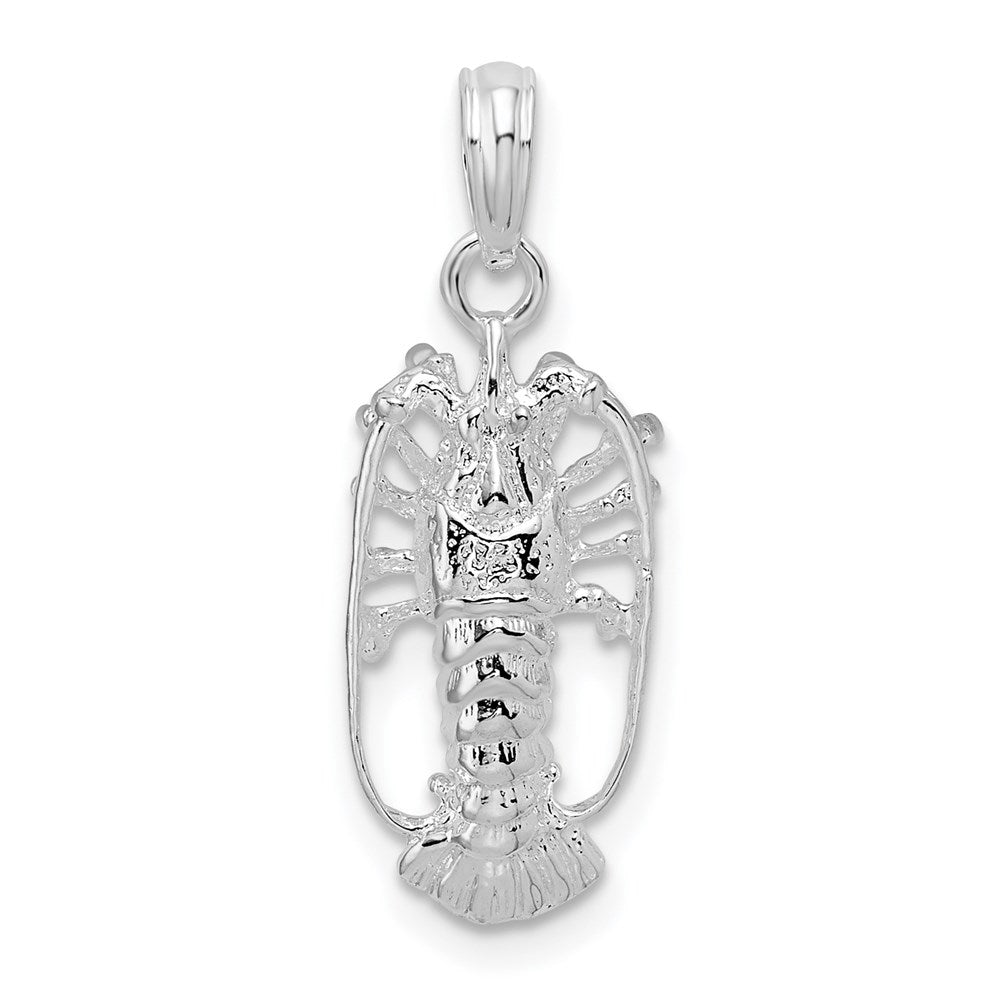 Million Charms 925 Sterling Silver Animal Sea Life  Charm Pendant, Florida Lobster with Out Claws
