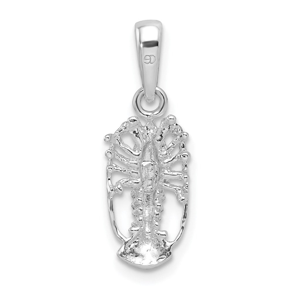Million Charms 925 Sterling Silver Animal Sea Life  Charm Pendant, Small Florida Lobster with Out Claws