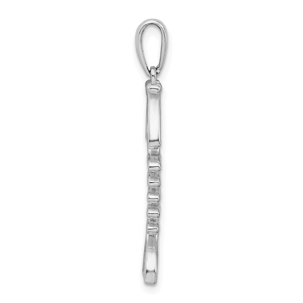 Million Charms 925 Sterling Silver Sea Life Nautical Charm Pendant, 3-D Fishbone Pendant, Textured & High Polish