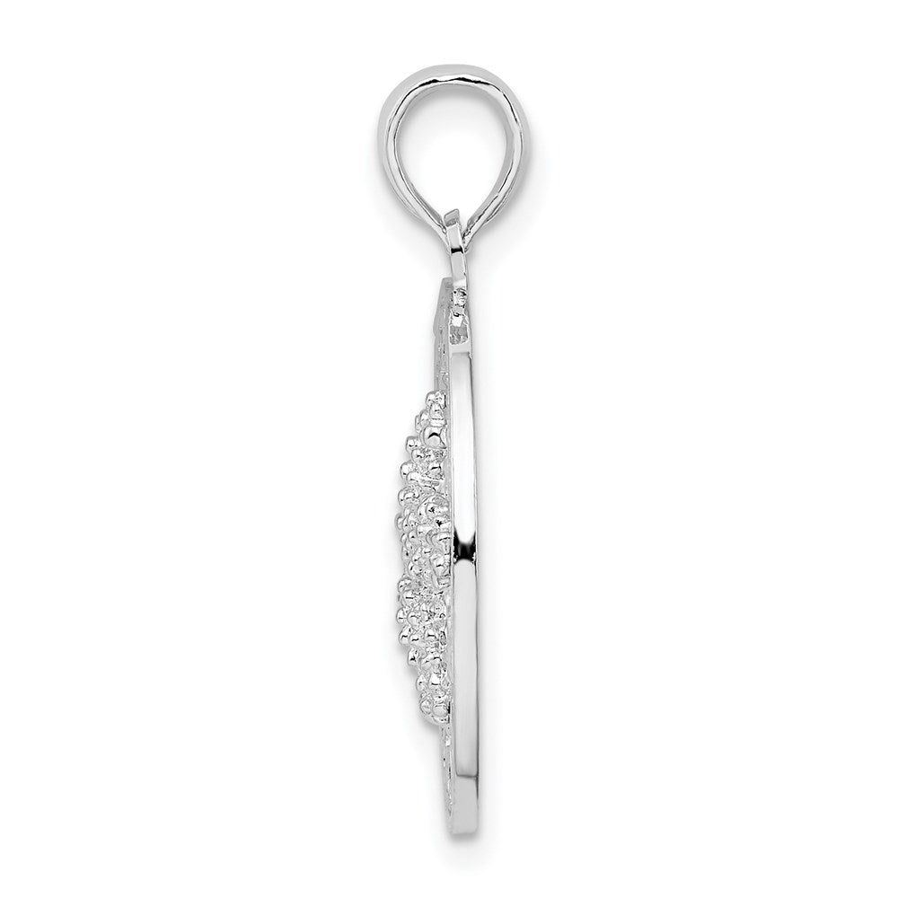 Million Charms 925 Sterling Silver Travel  Charm Pendant, Siesta Key, Fl On Round Frame with Starfish Center