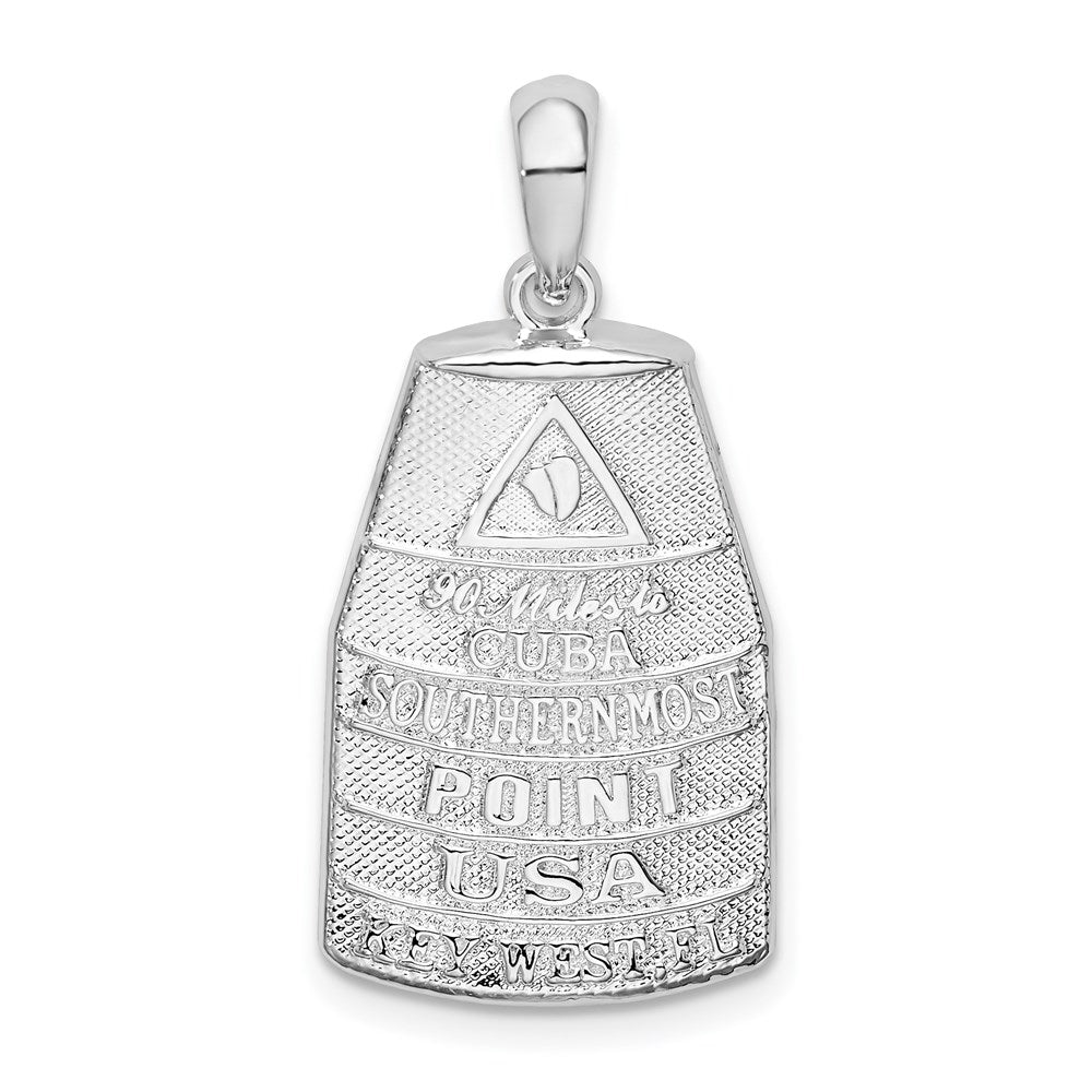 Million Charms 925 Sterling Silver Travel Charm Pendant, Large Southern Most Point USA, Key West, Fl