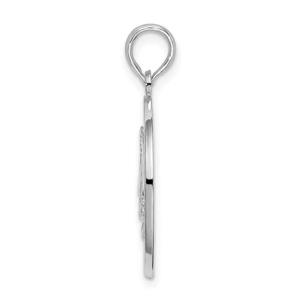 Million Charms 925 Sterling Silver Travel Charm Pendant, Key West On Round Frame with Sailboat Center