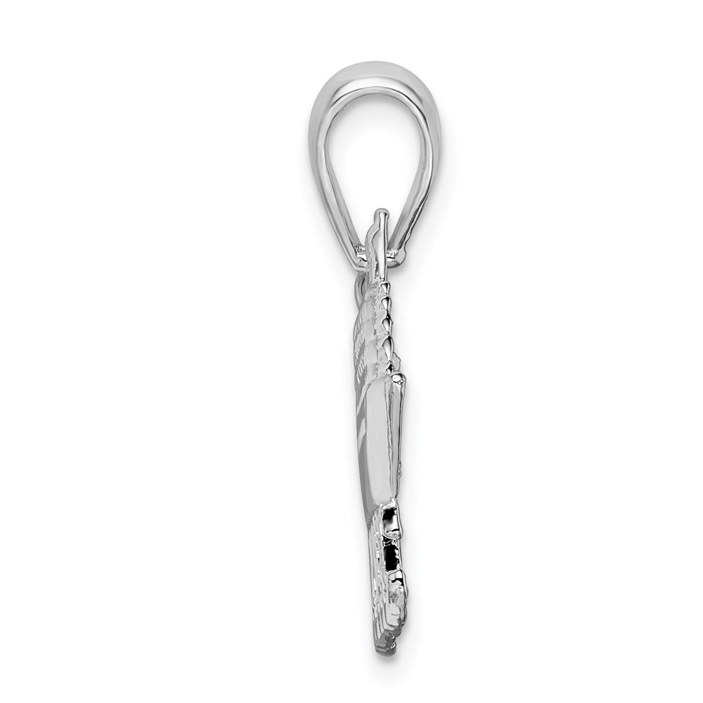 Million Charms 925 Sterling Silver Travel Charm Pendant, Key West Cruise Ship With Waves, High Polish & 2-D