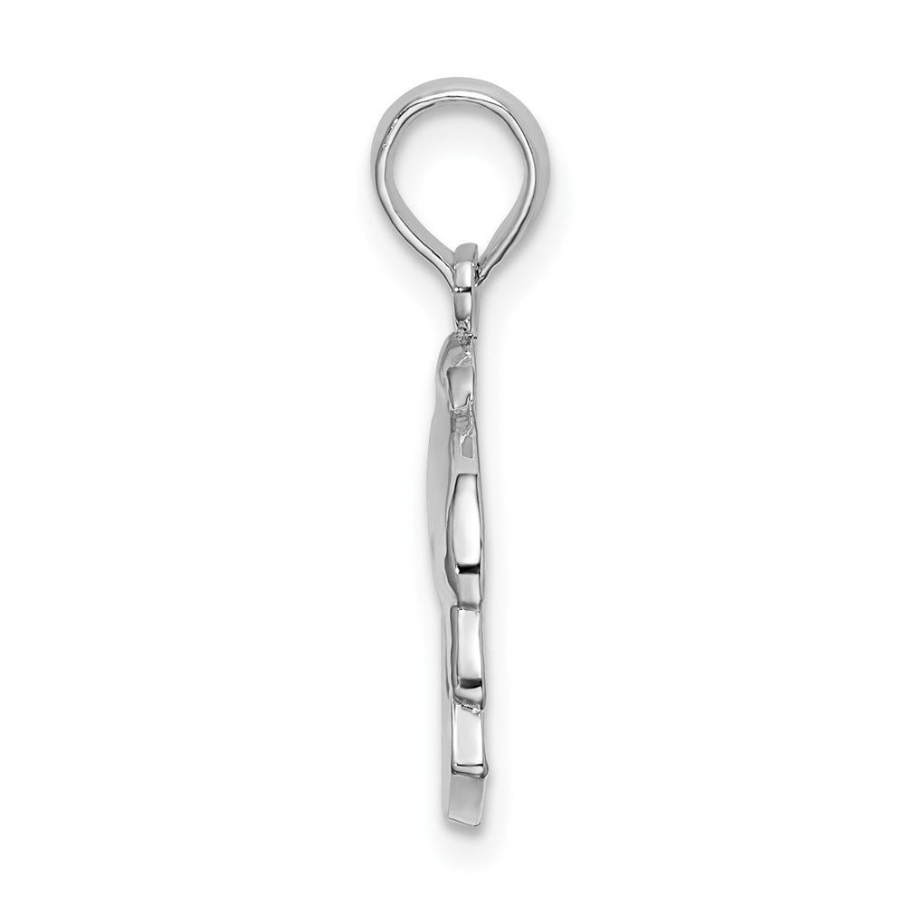 Million Charms 925 Sterling Silver Nautical Sea Life  Charm Pendant, Key West Under High Polish Dolphin, 2-D