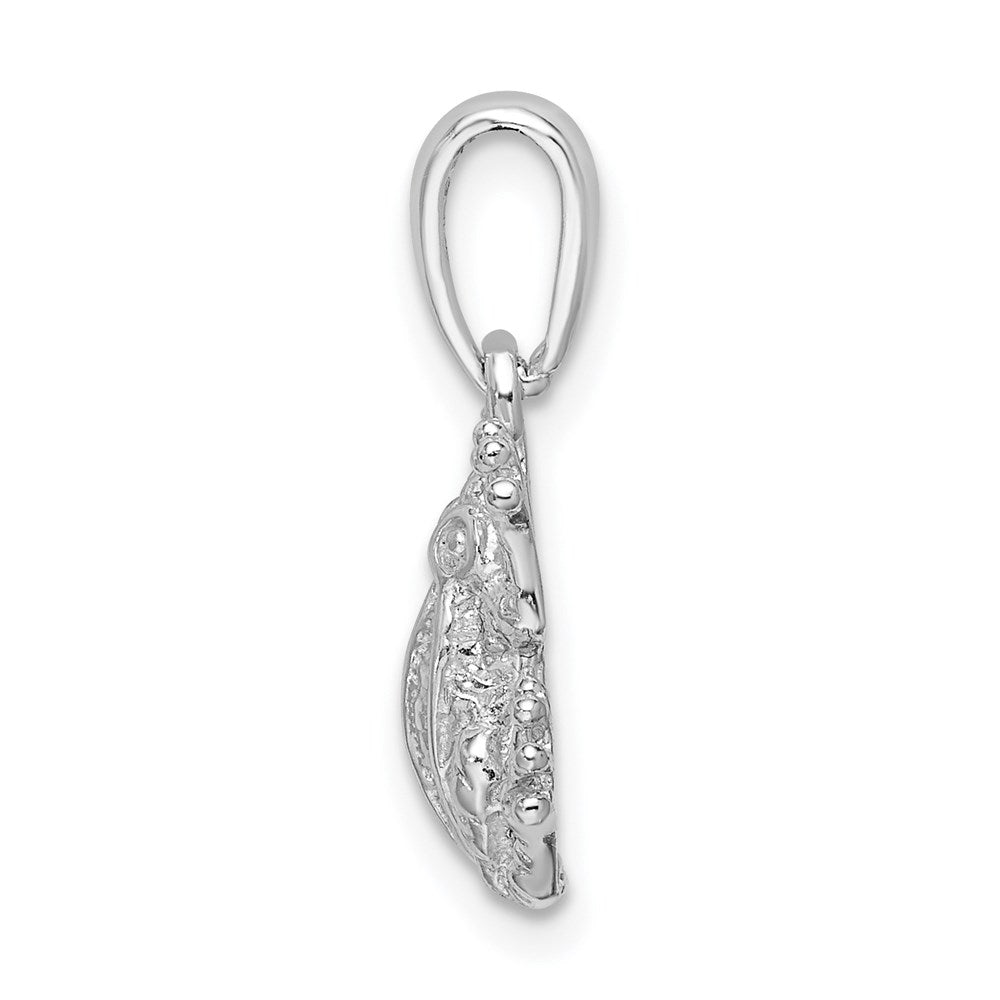 Million Charms 925 Sterling Silver Animal Charm Pendant, Frog, Top View, 2-D