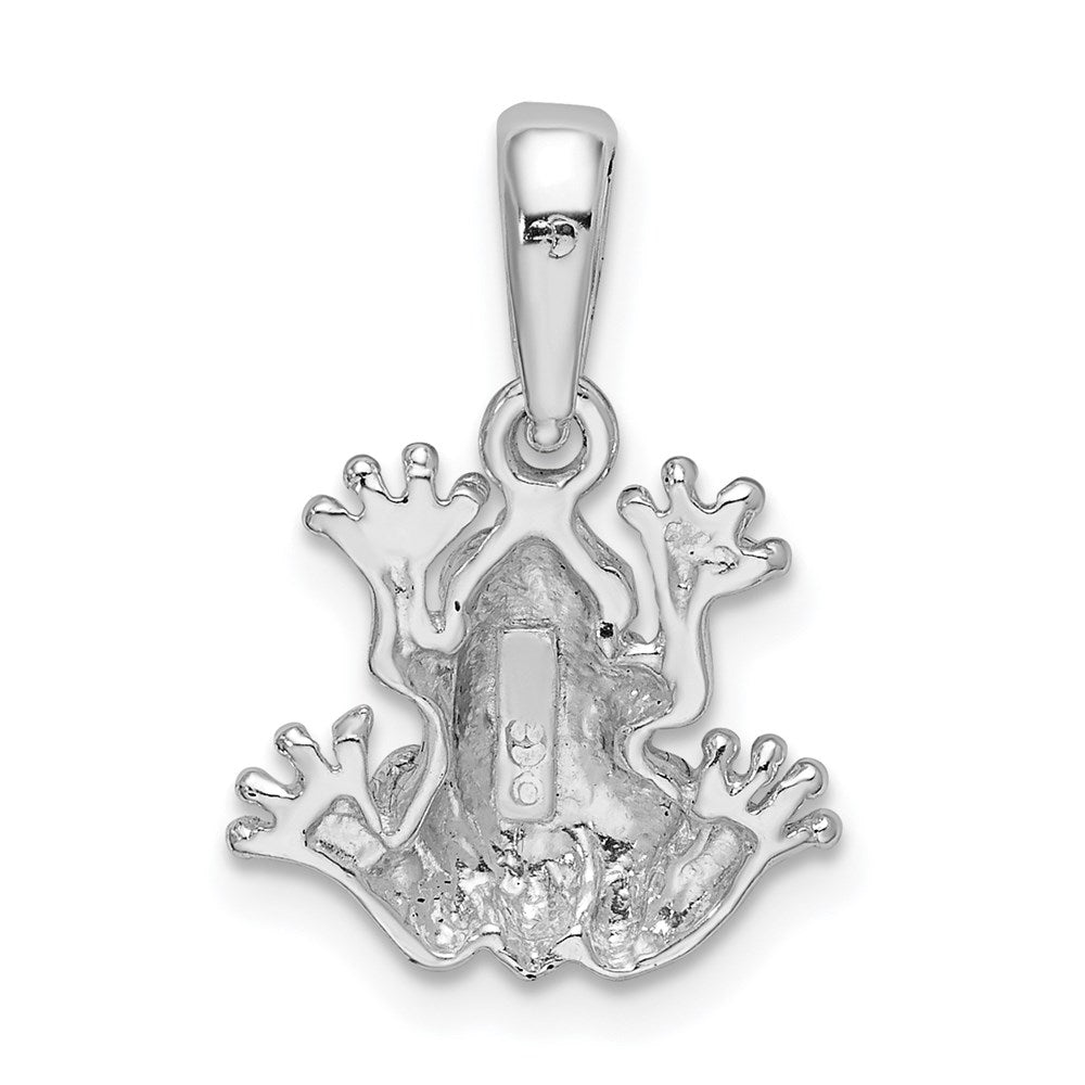 Million Charms 925 Sterling Silver Animal Charm Pendant, Frog, Top View, 2-D
