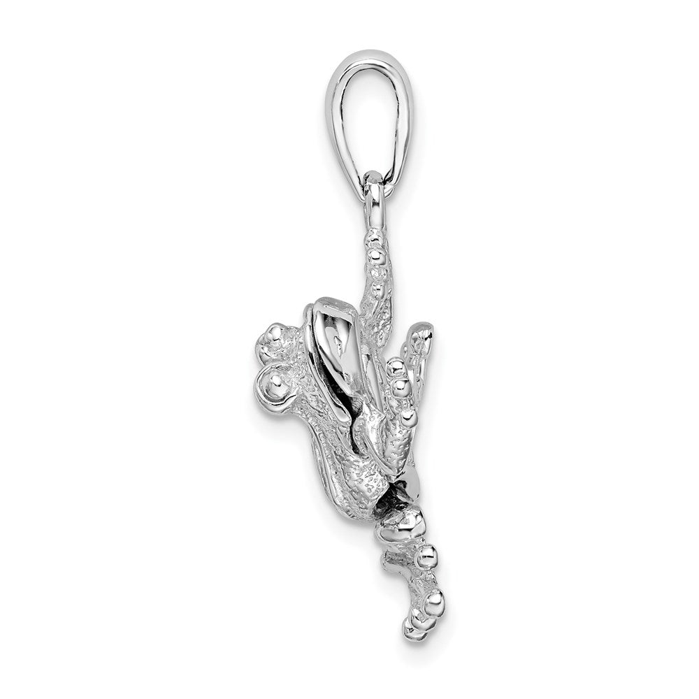 Million Charms 925 Sterling Silver Animal Charm Pendant, 3-D Bug Eyed Frog with Moveable Mouth And Legs