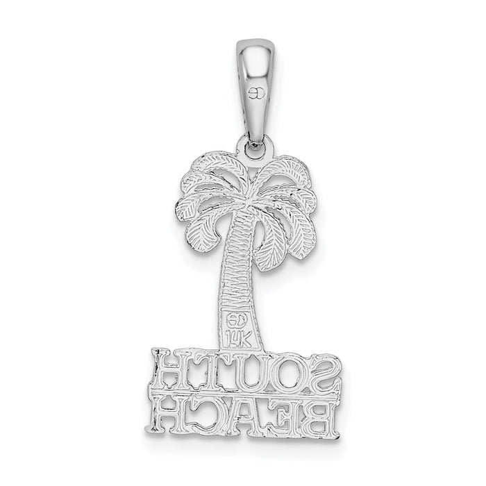 Million Charms 925 Sterling Silver Travel Charm Pendant, Small South Beach Under Palm Tree