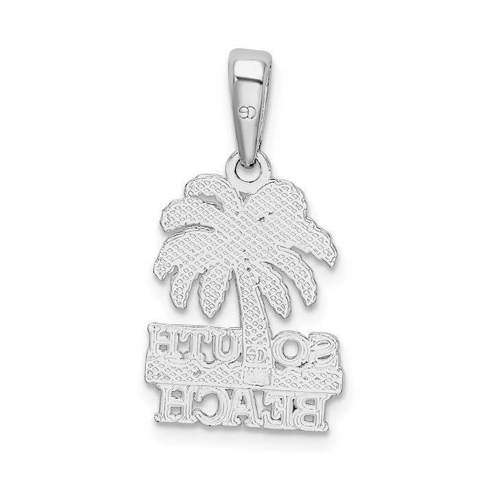 Million Charms 925 Sterling Silver Travel Charm Pendant, South Beach Under Palm Tree with Divider