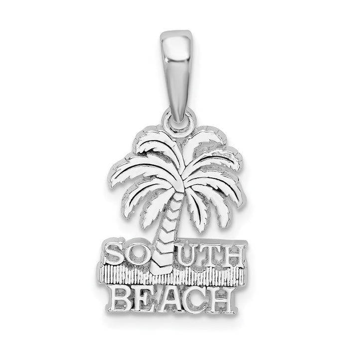 Million Charms 925 Sterling Silver Travel Charm Pendant, South Beach Under Palm Tree with Divider