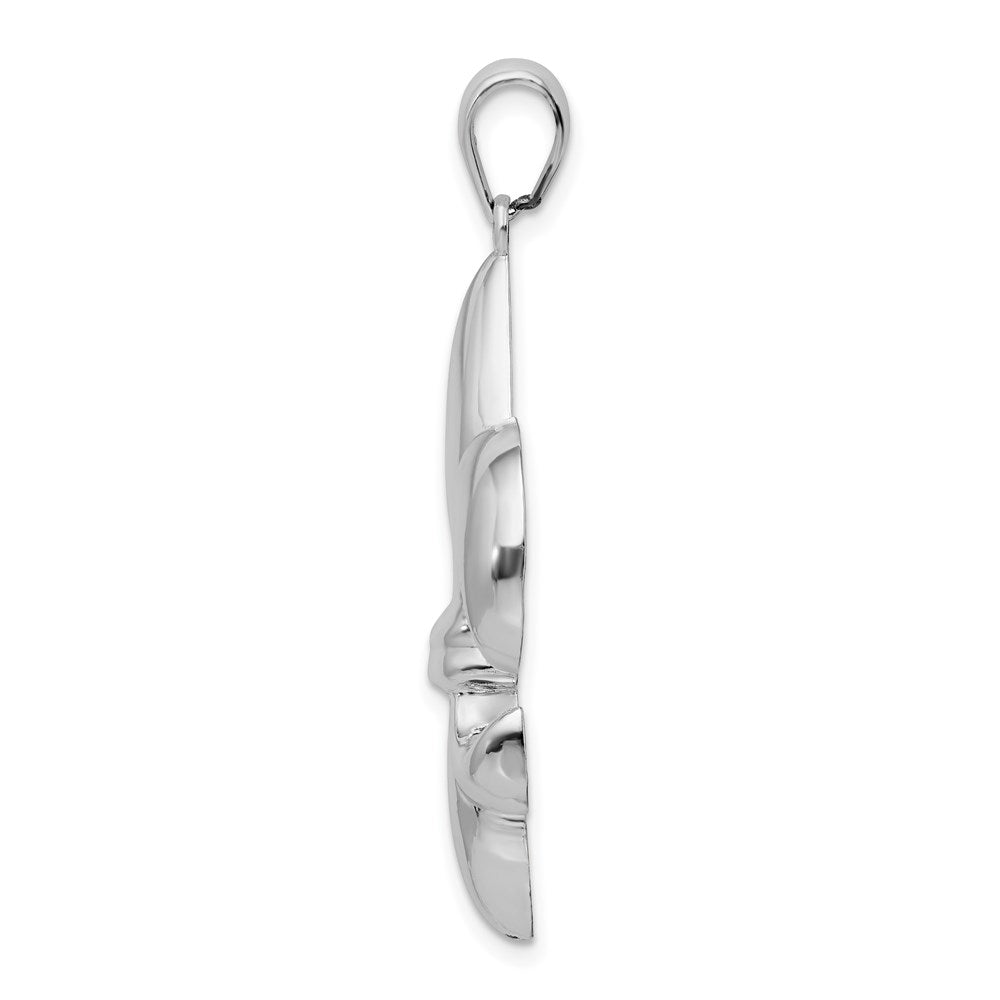 Million Charms 925 Sterling Silver Charm Pendant, Large  Fleur-De-Lis Pendant, Large 2-D