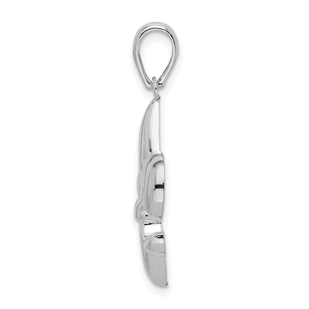 Million Charms 925 Sterling Silver Charm Pendant, Medium Fleur-De-Lis Pendant, 2-D