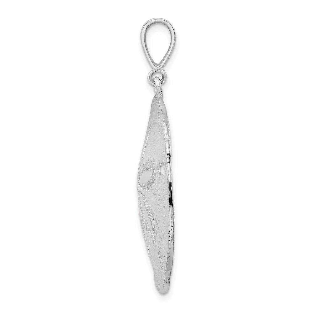 Million Charms 925 Sterling Silver Nautical Sea Life  Charm Pendant, Large Sand Dollar, High Polish