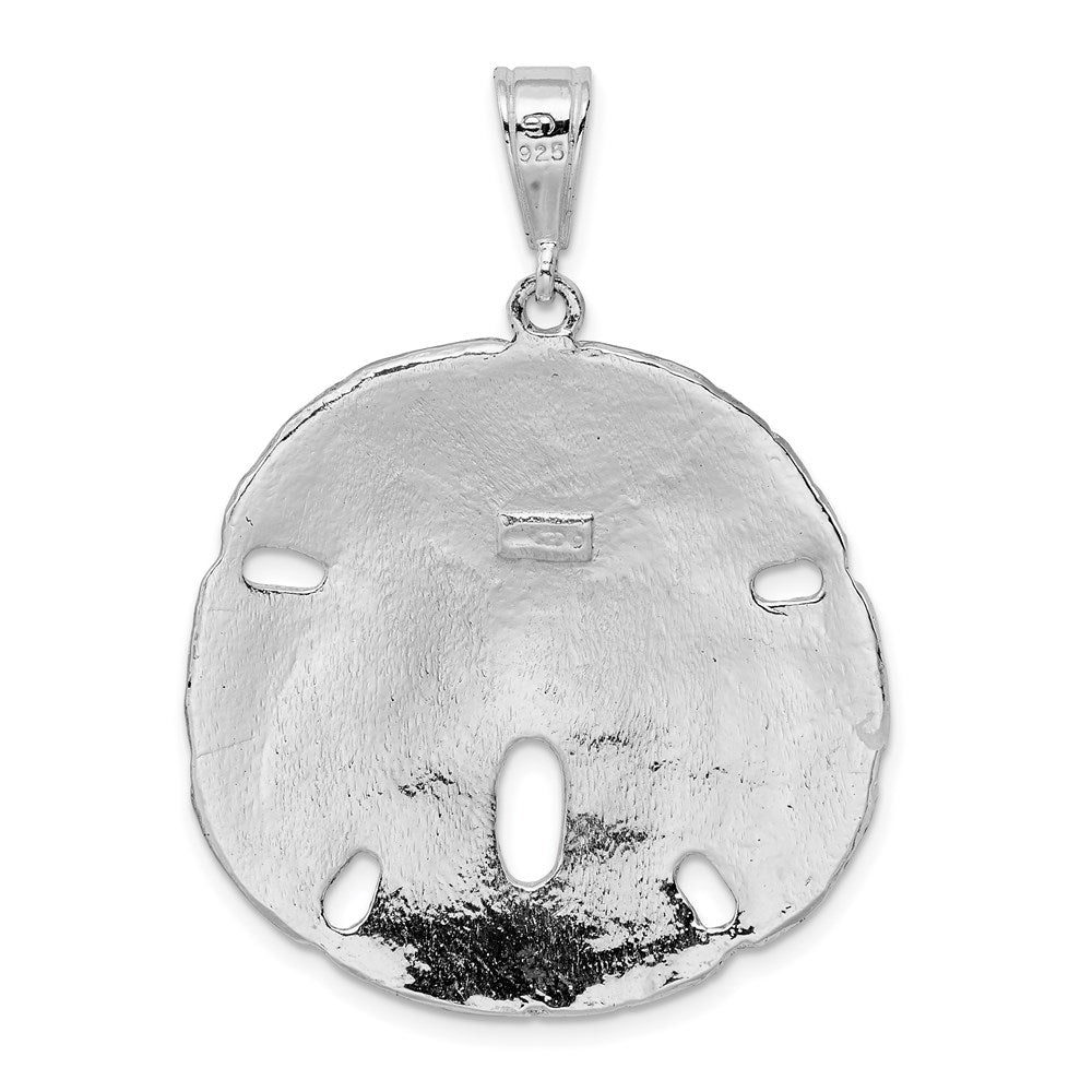 Million Charms 925 Sterling Silver Nautical Sea Life  Charm Pendant, Large Sand Dollar, High Polish